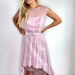 Lela Rose Light Pink Purple Chiffon & Satin Dress